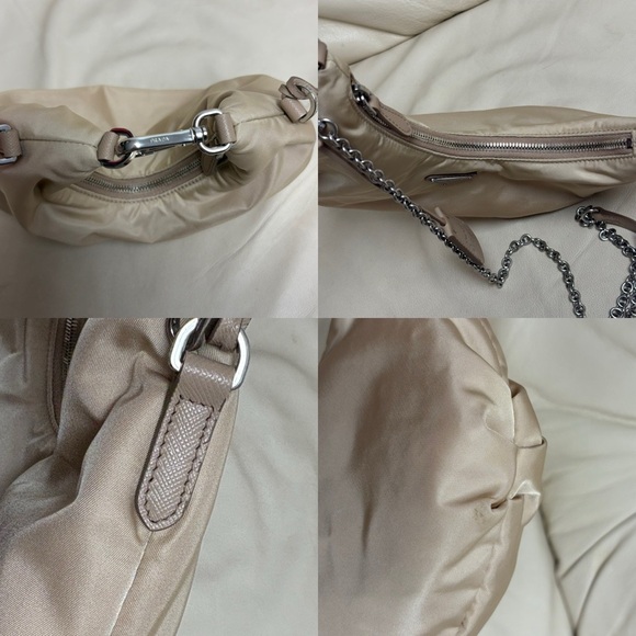 PRADA Re Edition Nylon 2006 Tessuto Beige Small Crescent Moon Bag - Picture 10 of 15